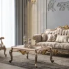 Casa Padrino Luxus Barock Sessel Grau / Silbergrau / Gold 85 x 90 x H. 120 cm - Prunkvoller Wohnzimmer Sessel mit elegantem Muster - Barock Möbel