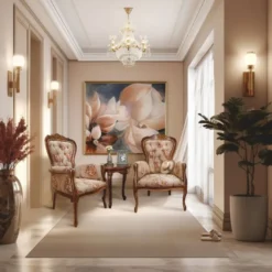 Casa Padrino Luxus Barock Sessel Hellbraun / Dunkelbraun / Gold - Barock Möbel