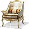 Casa Padrino Luxus Barock Sessel Elfenbein / Gold - Made in Italy