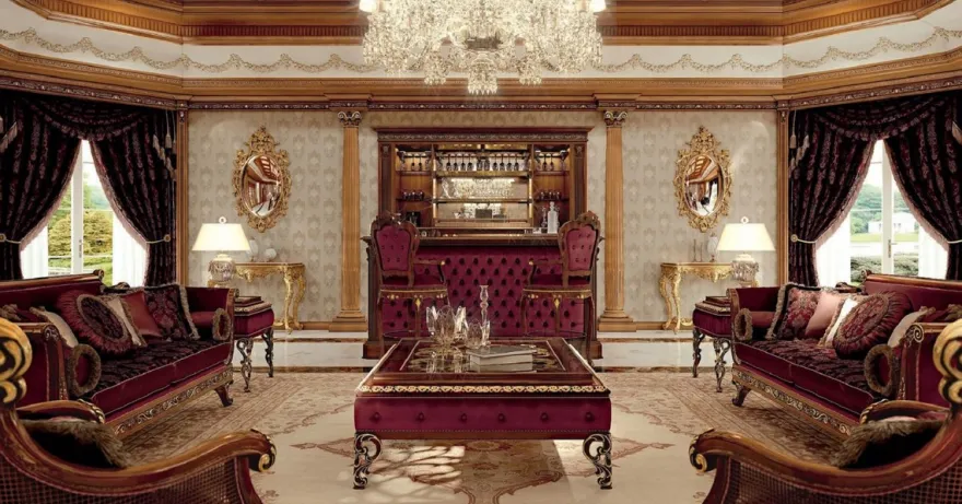 Casa Padrino Luxus Barock Sessel Lila / Braun / Gold - Barockstil Wohnzimmer Sessel mit elegantem Muster - Barock Möbel - Barock Wohnzimmer & Hotel Möbel - Luxus Qualität - Made in Italy