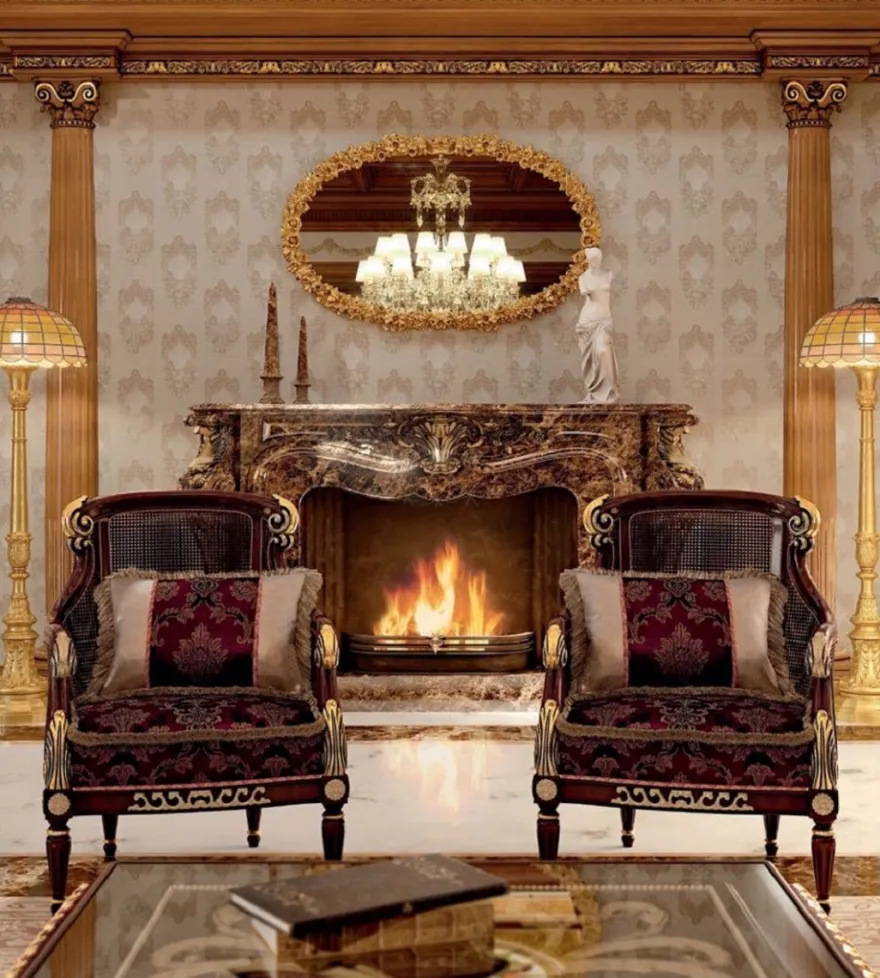 Casa Padrino Luxus Barock Sessel Lila / Braun / Gold - Barockstil Wohnzimmer Sessel mit elegantem Muster - Barock Möbel - Barock Wohnzimmer & Hotel Möbel - Luxus Qualität - Made in Italy