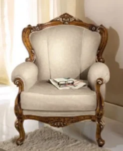 Casa Padrino Luxus Barock Sessel Grau / Braun - Handgefertigter Mahagoni Wohnzimmer Sessel - Barock Wohnzimmer Möbel - Luxus Qualität - Made in Italy