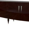 Casa Padrino Luxus Barock Sideboard Dunkelbraun Hochglanz / Silber 225 x 55 x H. 97 cm - Edler Wohnzimmer Schrank mit 4 Türen - Barock Möbel