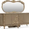 Casa Padrino Luxus Barock Sideboard mit Spiegel Grau / Gold - Luxus Möbel Möbel im Barockstil - Barock Möbel - Barock Einrichtung - Edel & Prunkvoll