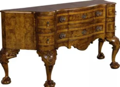 Casa Padrino Luxus Barock Sideboard Braun / Hellbraun - Prunkvoller Massivholz Schrank mit 6 Schubladen - Luxus Möbel im Barockstil - Barock Möbel - Edel & Prunkvoll