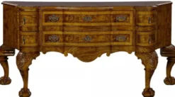 Casa Padrino Luxus Barock Sideboard Braun / Hellbraun - Prunkvoller Massivholz Schrank mit 6 Schubladen - Luxus Möbel im Barockstil - Barock Möbel - Edel & Prunkvoll
