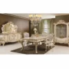 Casa Padrino Luxus Barock Sideboard mit Spiegel Creme / Gold - Barockstil Möbel