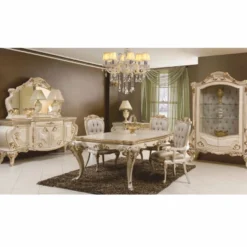 Casa Padrino Luxus Barock Sideboard mit Spiegel Creme / Gold - Barockstil Möbel