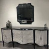 Casa Padrino Luxus Barock Sideboard mit Spiegel Schwarz / Grau / Silber - Luxus Möbel Möbel im Barockstil - Barock Möbel - Barock Einrichtung - Edel & Prunkvoll