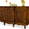 Casa Padrino Luxus Barock Sideboard Braun - Prunkvoller Massivholz Schrank mit 5 Schubladen und 2 Türen - Luxus Möbel im Barockstil - Barock Möbel - Edel & Prunkvoll