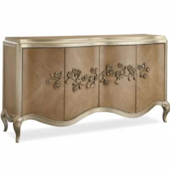 Casa Padrino Luxus Barock Sideboard Braun / Champagner-Gold 183 cm - Barock Möbel