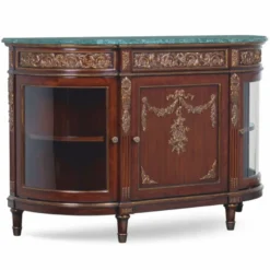 Casa Padrino Luxus Barock Sideboard Braun / Antik Gold / Grün 130 cm - Made in Italy