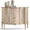 Casa Padrino Luxus Barock Sideboard Beige / Silber / Gold - Prunkvoller Massivholz Schrank mit 2 Türen und Schublade - Barock Wohnzimmer & Hotel Möbel - Luxus Qualität - Made in Italy