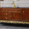 Casa Padrino Luxus Barock Sideboard Braun / Schwarz / Gold - Prunkvoller Massivholz Schrank mit 3 Türen und 3 Schubladen - Luxus Möbel im Barockstil - Barock Möbel - Edel & Prunkvoll
