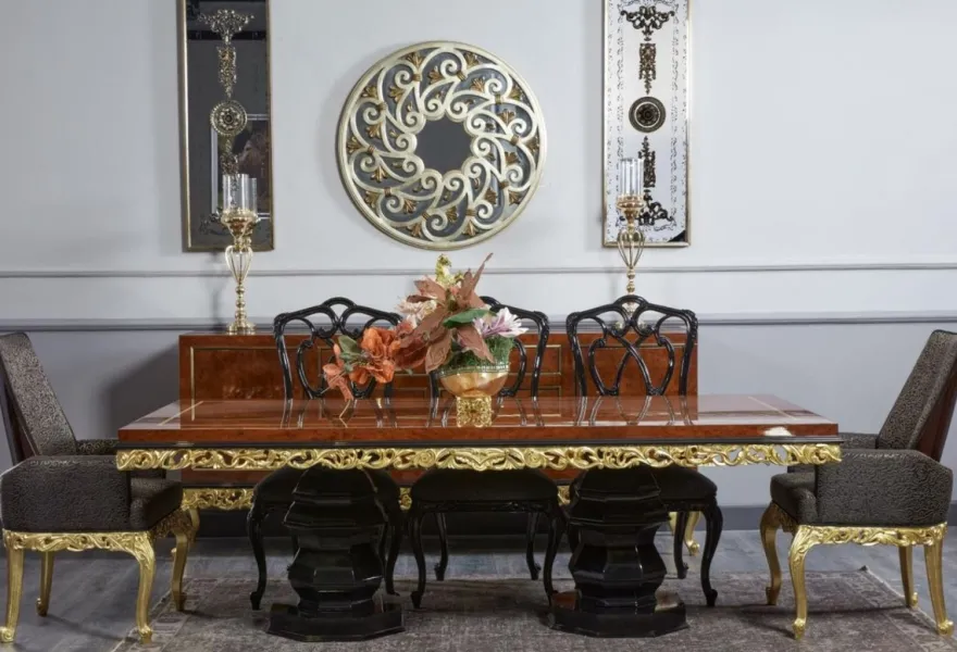 Casa Padrino Luxus Barock Sideboard Braun / Schwarz / Gold - Prunkvoller Massivholz Schrank mit 3 Türen und 3 Schubladen - Luxus Möbel im Barockstil - Barock Möbel - Edel & Prunkvoll