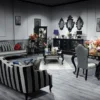 Casa Padrino Luxus Barock Sideboard Schwarz / Gold - Prunkvoller Massivholz Schrank mit 4 Türen und 3 Schubladen - Barock Möbel