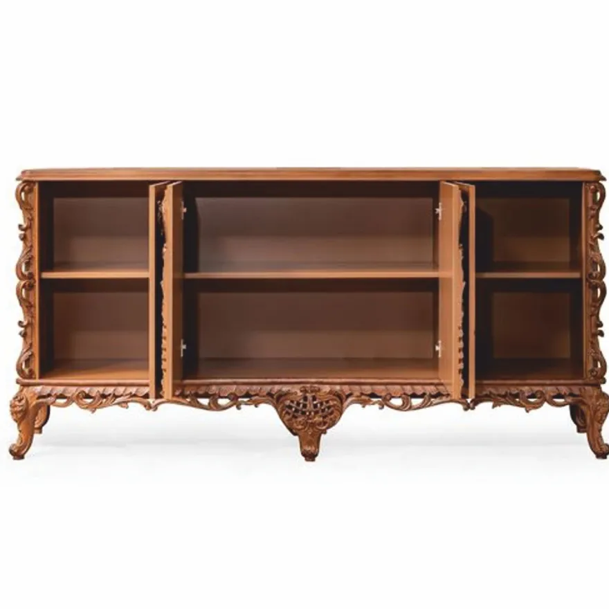 Casa Padrino Luxus Barock Sideboard Braun 213 cm - Prunkvolle Barockstil Möbel
