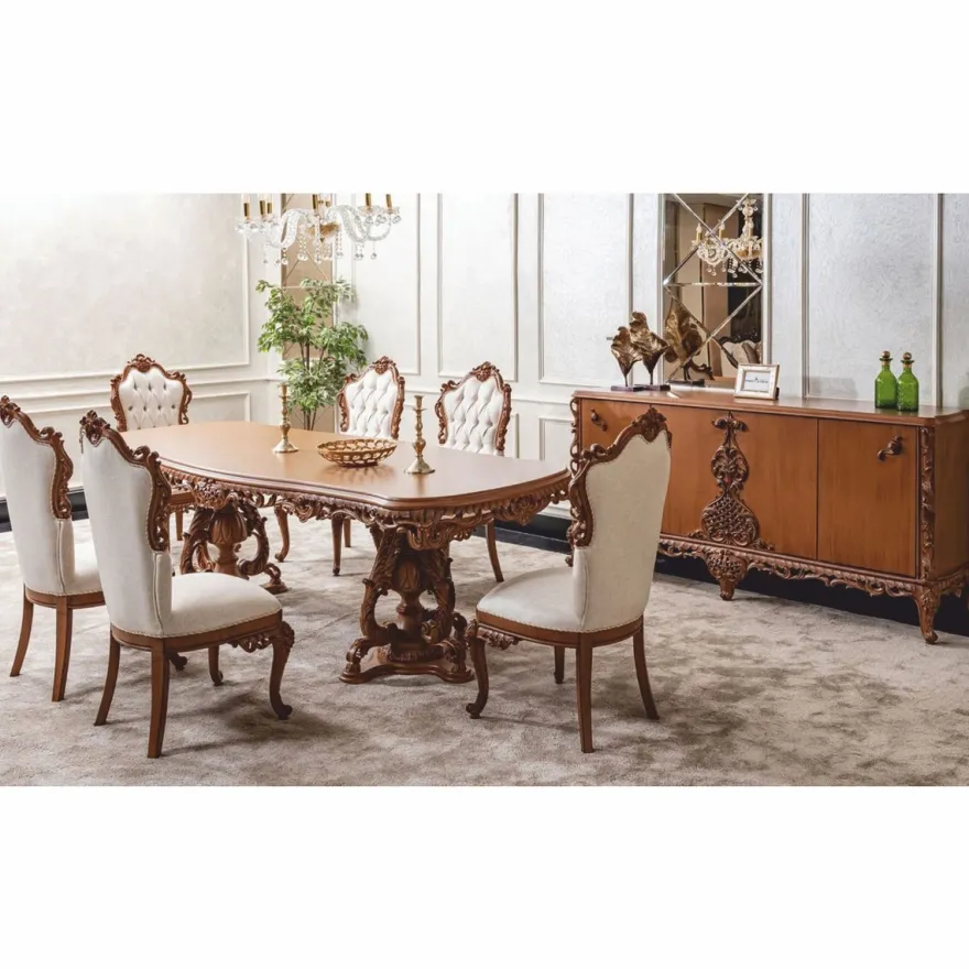 Casa Padrino Luxus Barock Sideboard Braun 213 cm - Prunkvolle Barockstil Möbel