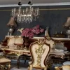 Casa Padrino Luxus Barock Sideboard Weiß / Braun / Gold - Prunkvoller Massivholz Schrank im Barockstil - Barock Möbel - Luxus Qualität - Edel & Prunkvoll