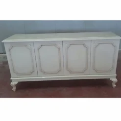 Casa Padrino Luxus Barock Sideboard mit 4 Türen Creme / Grau 210 cm - Barock Möbel