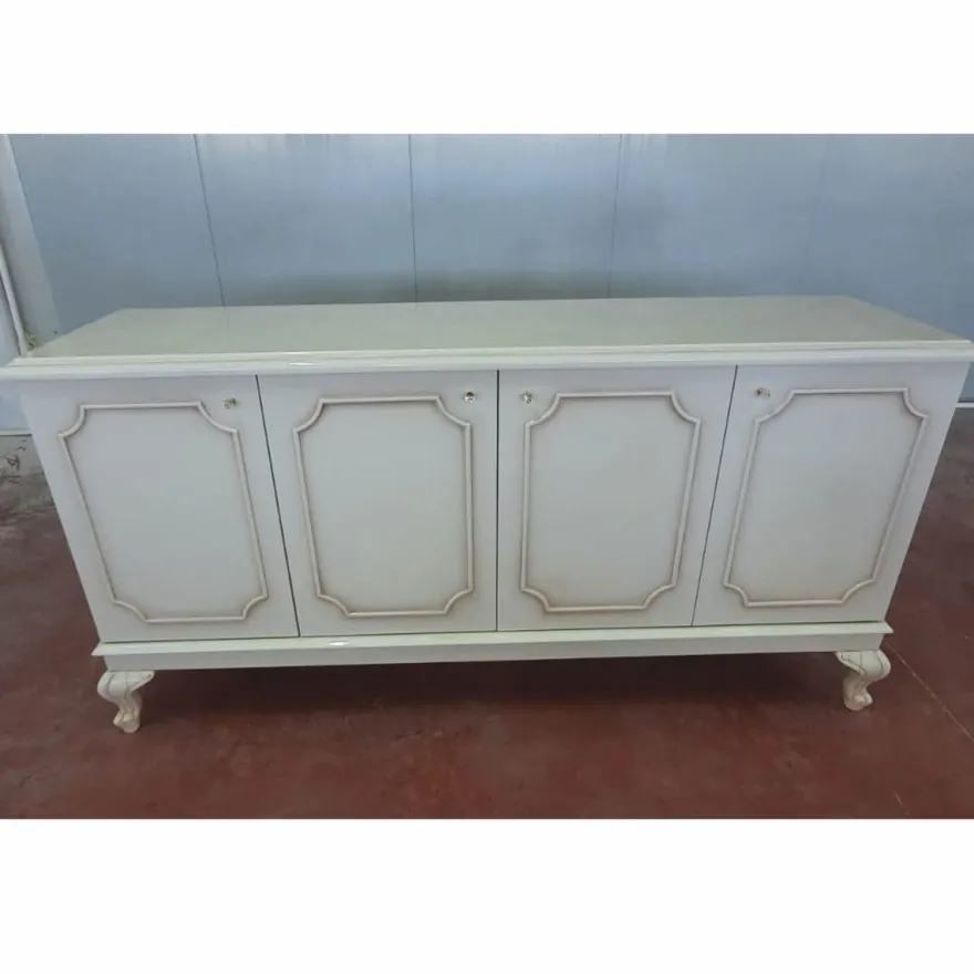 Casa Padrino Luxus Barock Sideboard mit 4 Türen Creme / Grau 210 cm - Barock Möbel