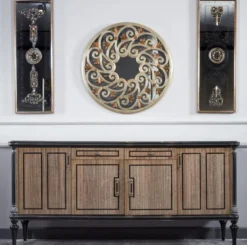 Casa Padrino Luxus Barock Sideboard Braun / Schwarz 228 cm - Barock Möbel