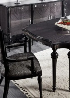 Casa Padrino Luxus Barock Sideboard Grau / Schwarz - Prunkvoller Massivholz Schrank mit 4 Türen und 3 Schubladen - Luxus Möbel im Barockstil - Barock Möbel - Barock Einrichtung - Edel & Prunkvoll