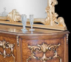 Casa Padrino Luxus Barock Sideboard Braun / Gold - Edler Massivholz Schrank mit 4 Türen - Barock Hotel & Schloß Möbel - Erstklassische Qualität - Made in Italy