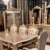 Casa Padrino Luxus Barock Sideboard Grau / Schwarz / Gold - Barockstil Massivholz Schrank mit 4 Türen - Luxus Esszimmer Möbel im Barockstil - Barock Esszimmer Möbel - Barock Küchen Möbel