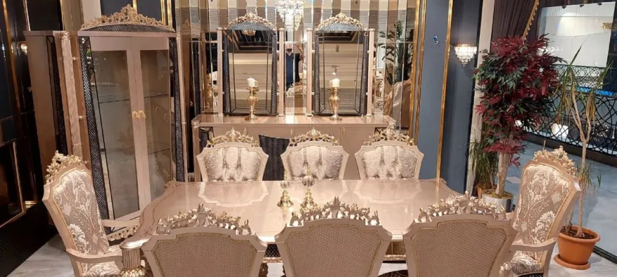Casa Padrino Luxus Barock Sideboard Grau / Schwarz / Gold - Barockstil Massivholz Schrank mit 4 Türen - Luxus Esszimmer Möbel im Barockstil - Barock Esszimmer Möbel - Barock Küchen Möbel