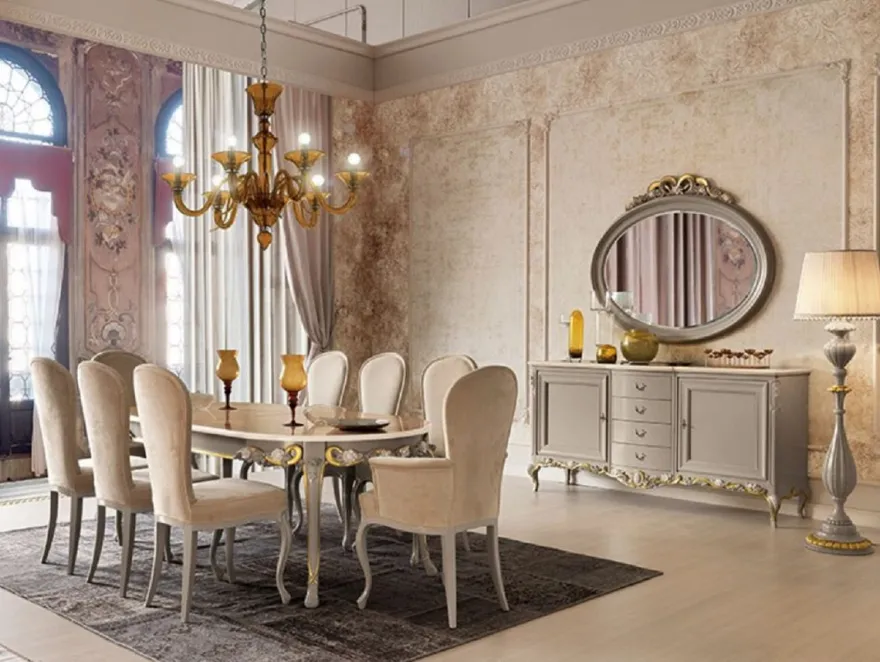 Casa Padrino Luxus Barock Sideboard Grau / Braun / Creme / Gold - Handgefertigter Massivholz Schrank - Barock Möbel - Luxus Möbel Möbel im Barockstil - Luxus Qualität - Made in Italy