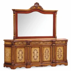 Casa Padrino Luxus Barock Sideboard Braun / Naturfarben 233 cm - Barock Möbel