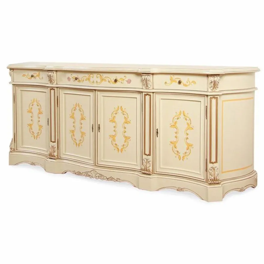 Casa Padrino Luxus Barock Sideboard Creme / Braun 233 cm - Barock Möbel