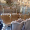 Casa Padrino Luxus Barock Sideboard Antik Gold 220 x 55 x H. 110 cm - Massivholz Schrank mit 2 Türen und 4 Schubladen - Edel & Prunkvoll