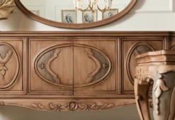 Casa Padrino Luxus Barock Sideboard Braun - Prunkvoller Massivholz Schrank mit 4 Türen - Barock Möbel - Edel & Prunkvoll