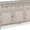 Casa Padrino Luxus Barock Sideboard Grau - Prunkvoller Massivholz Schrank mit 3 Schubladen und 3 Türen - Luxus Möbel im Barockstil - Barock Möbel - Edel & Prunkvoll