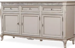 Casa Padrino Luxus Barock Sideboard Grau - Prunkvoller Massivholz Schrank mit 3 Schubladen und 3 Türen - Luxus Möbel im Barockstil - Barock Möbel - Edel & Prunkvoll