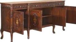 Casa Padrino Luxus Barock Sideboard Braun - Prunkvoller Massivholz Schrank mit 3 Schubladen und 4 Türen - Barock Möbel - Edel & Prunkvoll