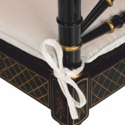 Casa Padrino Luxus Barock Sitzbank im chinesischen Stil Schwarz / Gold / Weiß 135 cm - Barock Möbel