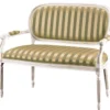 Casa Padrino Luxus Barock Sitzbank Weiß / Grün / Gold 121 x 51 x H. 98 cm - Barockmöbel