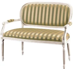 Casa Padrino Luxus Barock Sitzbank Weiß / Grün / Gold 121 x 51 x H. 98 cm - Barockmöbel