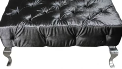 Casa Padrino Luxus Barock Sitzhocker Grau / Silber - Designer Sitzbank - Hocker - Luxus Qualität