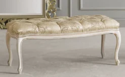 Casa Padrino Luxus Barock Sitzbank Gold / Weiß / Beige - Handgefertigte Bank im Barockstil - Italienische Barock Möbel - Luxus Möbel im Barockstil - Luxus Qualität - Made in Italy