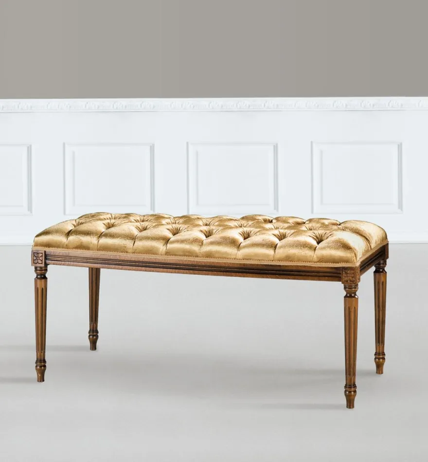 Casa Padrino Luxus Barock Sitzbank Gold / Braun - Handgefertigte Bank im Barockstil - Italienische Barock Möbel - Luxus Möbel im Barockstil - Luxus Qualität - Made in Italy