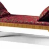Casa Padrino Luxus Barock Sitzbank Grau / Bordeauxrot / Gold 184,5 cm - Made in Italy