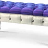 Casa Padrino Luxus Barock Sitzbank Blau / Weiß / Dunkelbraun / Gold 110 cm - Made in Italy