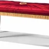 Casa Padrino Luxus Barock Sitzbank Bordeauxrot / Dunkelbraun / Gold 114 cm - Made in Italy