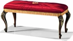 Casa Padrino Luxus Barock Sitzbank Bordeauxrot / Dunkelbraun / Gold 114 cm - Made in Italy