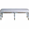 Casa Padrino Luxus Barock Sitzbank Grau / Gold 153 cm - Barock Möbel - Made in Italy