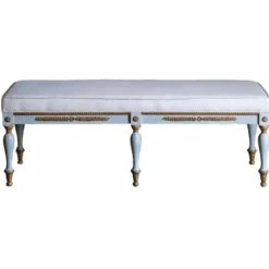Casa Padrino Luxus Barock Sitzbank Grau / Gold 153 cm - Barock Möbel - Made in Italy